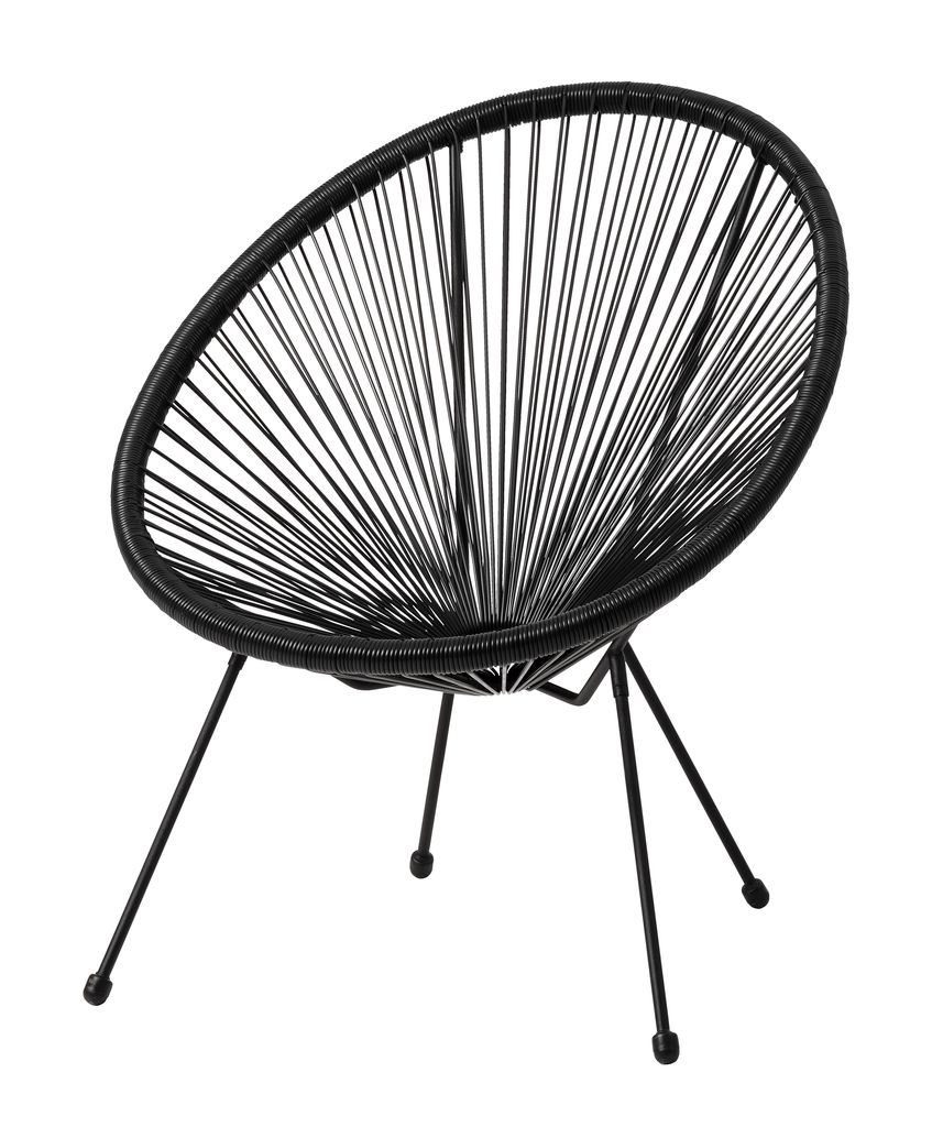Cool svart stol i plast och stål